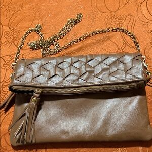 Brown Chain Strap Clutch